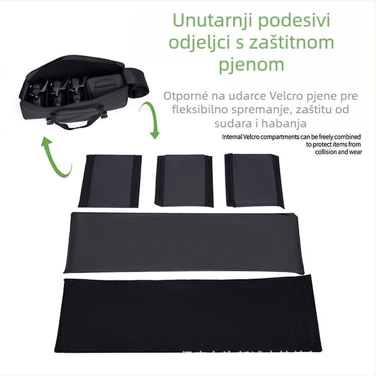 Torba za fotografijski komplet s tri nosača svjetla, set od tri svjetla, Oxford tkanina, crossbody torba za kameru sa zatvaračem