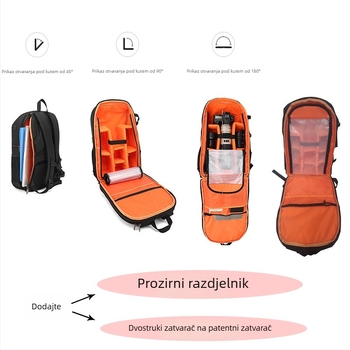 TONO 5080-1 torba za DSLR i bezogledne kamere, najlon; prozračna, vodootporna, otporna na habanje, protiv krađe; Tip: torba za SLR fotoaparate; Stil: ruksak