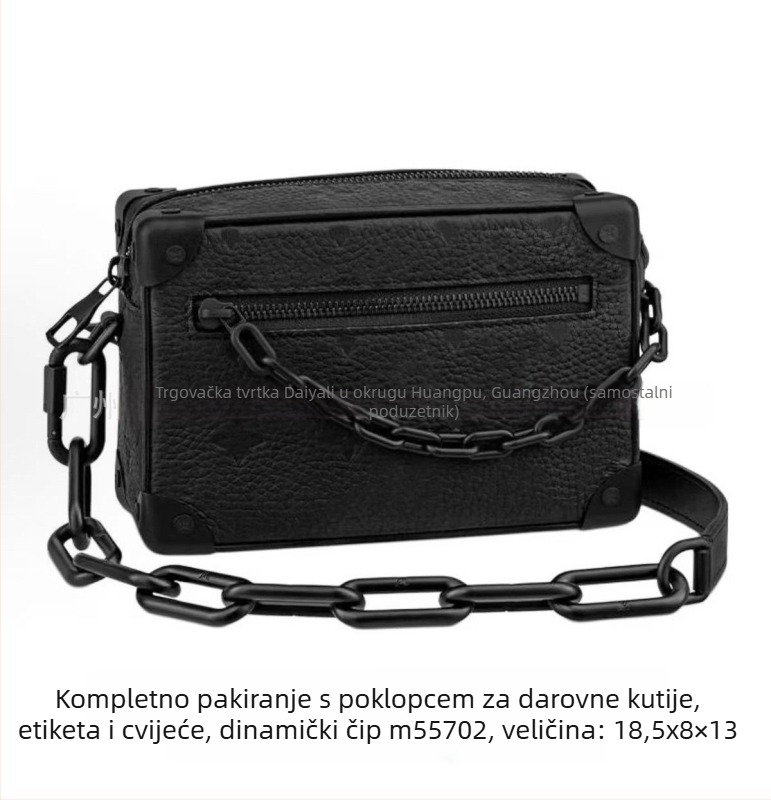 Muška crossbody torba od prave kože, podstava od najlona, otporna na habanje