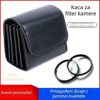 PU kožna torbica za pohranu objektiva za DSLR/digitalnu kameru s 5-dijelnim UV filter setom