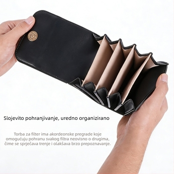 PU kožna torbica za pohranu objektiva za DSLR/digitalnu kameru s 5-dijelnim UV filter setom