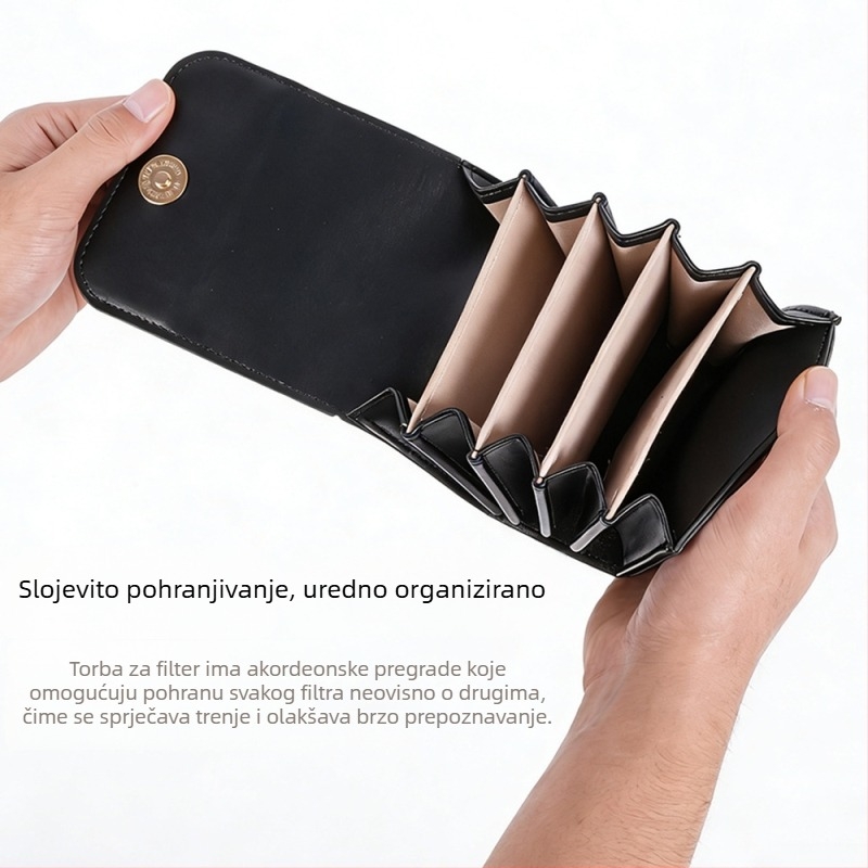 PU kožna torbica za pohranu objektiva za DSLR/digitalnu kameru s 5-dijelnim UV filter setom