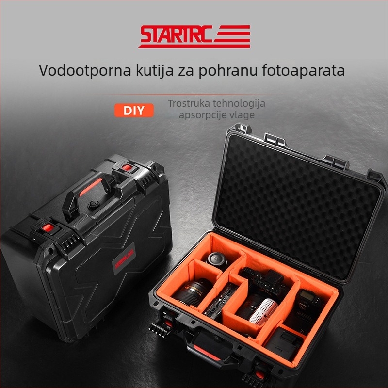STARTRC kutija za pohranu otporna na vlagu za SLR fotoaparate i objektive, 30L, PP materijal, IP67 vodootporan, zaključavanje, velur presvlaka, za Sony/Canon/Nikon/Fuji DSLR