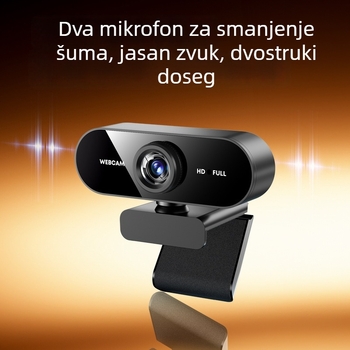 USB web kamera za laptop i stolno računalo, 1080P, ugrađeni mikrofon, USB 2.0, fiksni fokus, driver-free