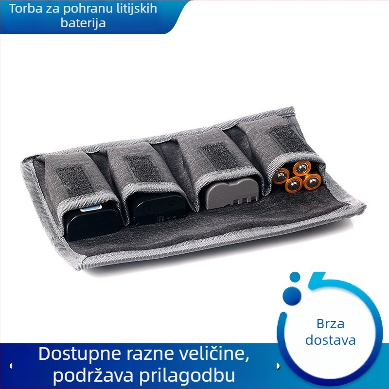 Torba za baterije za fotoaparat, Silis tkanina, kapacitet 4 baterije, kompatibilna s AA baterijama, težina 50 g