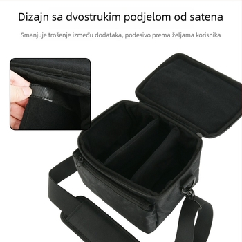 Torba za pohranu DSLR fotoaparata - prenosiva nylon torba s dvostrukim džepom, podjelom i crossbody remenom | Model 404-c002-050005