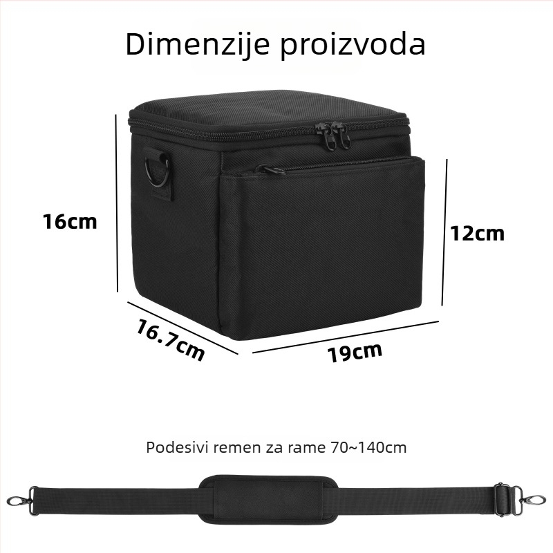 Torba za pohranu DSLR fotoaparata - prenosiva nylon torba s dvostrukim džepom, podjelom i crossbody remenom | Model 404-c002-050005
