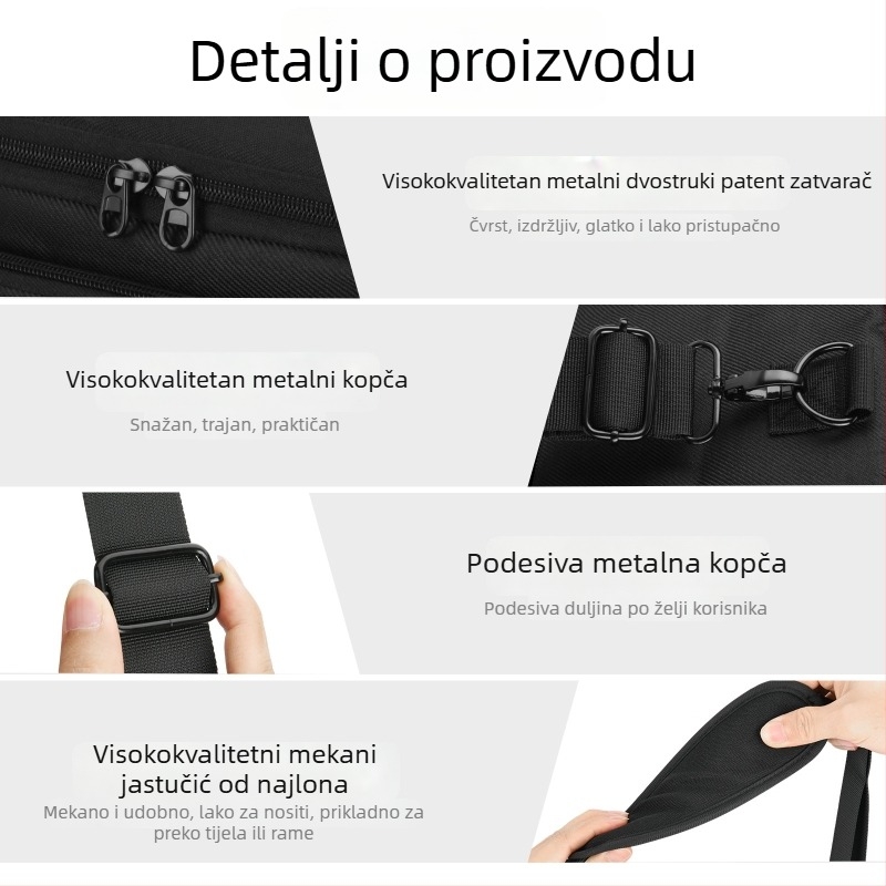 Torba za pohranu DSLR fotoaparata - prenosiva nylon torba s dvostrukim džepom, podjelom i crossbody remenom | Model 404-c002-050005