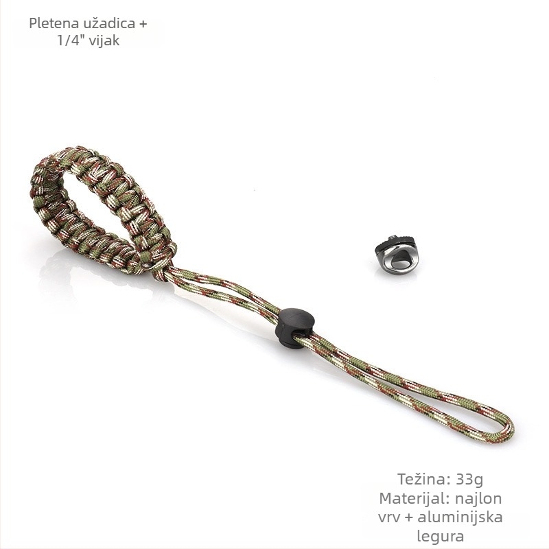 Pleteni narukvica za sprječavanje gubitka za akcijske kamere s 1/4 vijkom, univerzalna kompatibilnost, plastični hardver + webbing, prilagodljivo logo