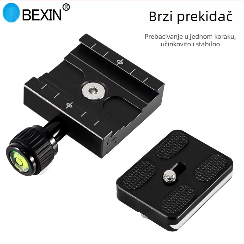 BEXIN QR-50S Set pločica za brzo oslobađanje za stativ i DSLR – aluminijska legura, Maksimalna nosivost 2–5 kg, Težina 0.145 kg