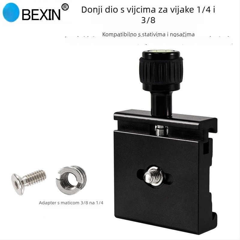BEXIN QR-50S Set pločica za brzo oslobađanje za stativ i DSLR – aluminijska legura, Maksimalna nosivost 2–5 kg, Težina 0.145 kg