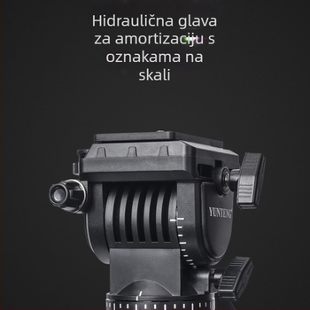 Stativ za kameru Yunteng VCT-860AV s hidraulikom glavom, 3-sekcijski aluminijski stativ, nosivost 4 kg, pločica za brzo otpuštanje
