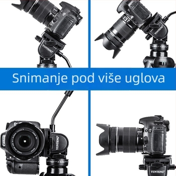 Stativ za kameru Yunteng VCT-860AV s hidraulikom glavom, 3-sekcijski aluminijski stativ, nosivost 4 kg, pločica za brzo otpuštanje