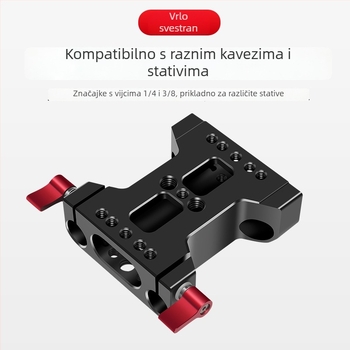 DSLR dvodijelna cijevna stezaljka pan/tilt osnova, opća kompatibilnost, aluminijska legura, 230 g, izlazi 2020-07, uključuje ploču za brzo otpuštanje, šinu za klizanje, fokus, rabbit cage kit