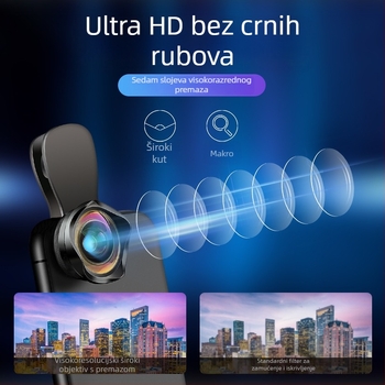 Dayleer Universal vanjski objektiv za pametne telefone — 2-u-1 širokokutni i makro set, univerzalna kompatibilnost