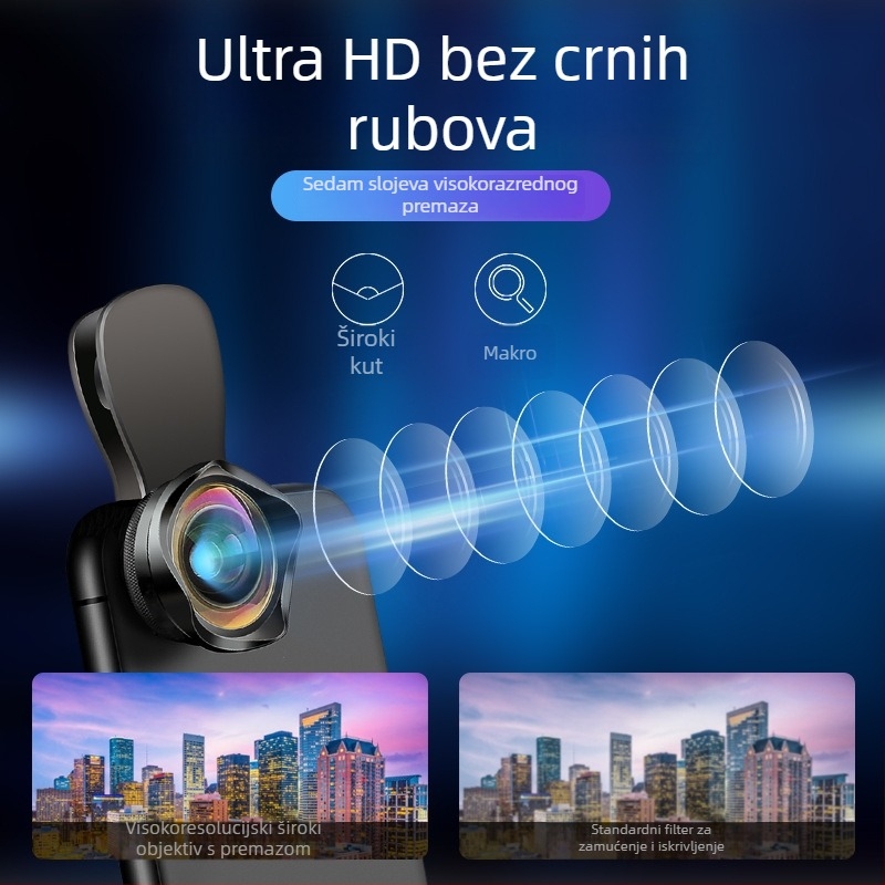 Dayleer Universal vanjski objektiv za pametne telefone — 2-u-1 širokokutni i makro set, univerzalna kompatibilnost