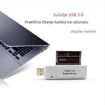 CFast 2.0 čitač kartica USB 3.0 visoke brzine, kompatibilan Canon C300 SLR i Nikon D4/D5/D6, D850