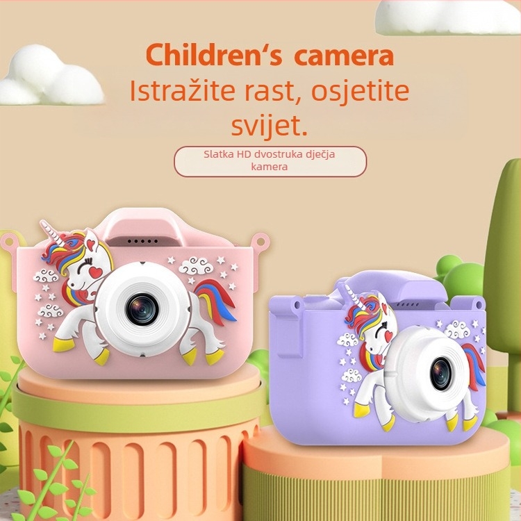 Dječja kamera X10S Unicorn s dvostrukom kamerom, HD fotografije i videa, 2.0'' LCD, TF kartica, ABS kućište