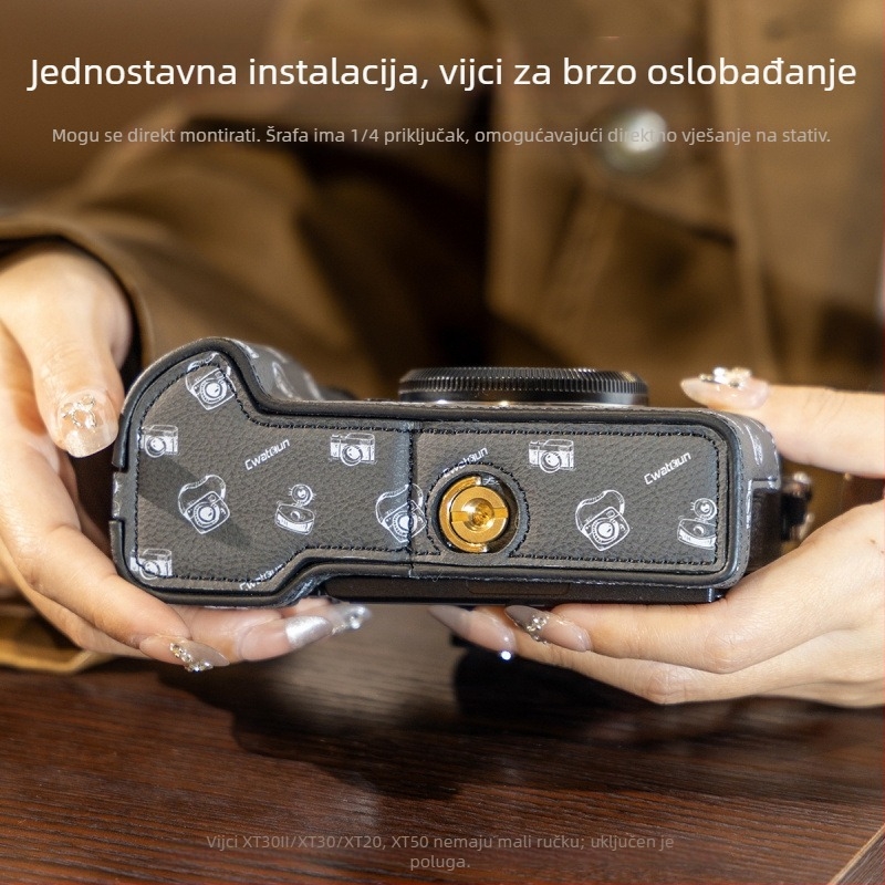 Cwatcun kožna torbica za SLR fotoaparat – super vlakno, ultra lagana, ergonomski stražnji panel, kompatibilno s XT5/XT30II