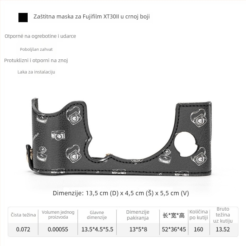 Cwatcun kožna torbica za SLR fotoaparat – super vlakno, ultra lagana, ergonomski stražnji panel, kompatibilno s XT5/XT30II