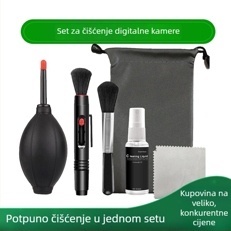 Set za čišćenje fotoaparata – za objektive, DSLR fotoaparate, računala i mobilne telefone; plastični materijal; OEM proizvodnja; pakiranje uključeno.