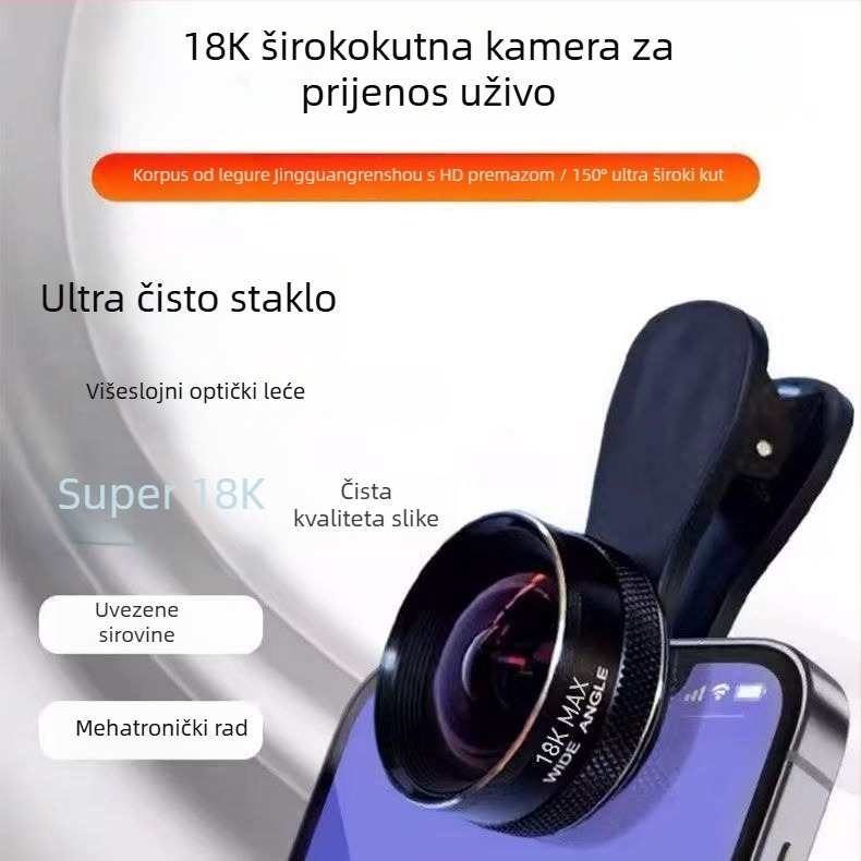Vanjski širokokutni objektiv za pametni telefon – Model 18k, Opća kompatibilnost, Brend: Ostalo