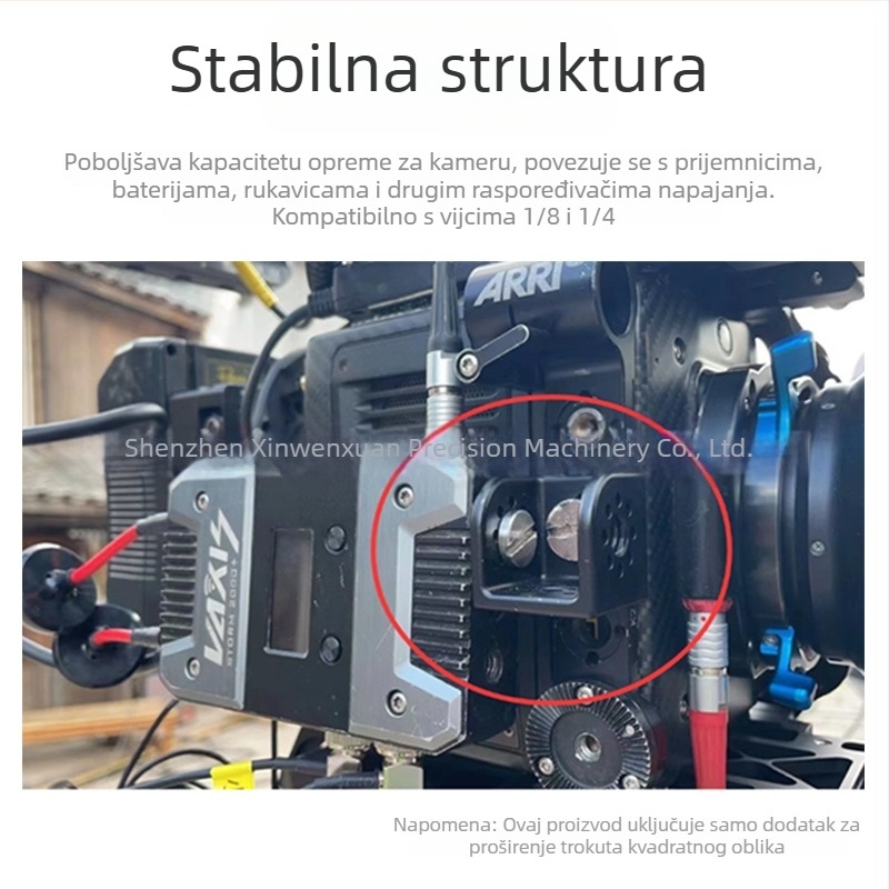 Držač kamere s 3/8-inčnim monitornim adapterom, aluminijska legura, model 8189, težina 36 g