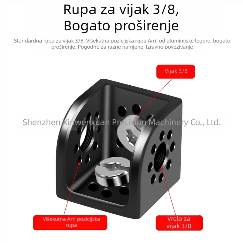 Držač kamere s 3/8-inčnim monitornim adapterom, aluminijska legura, model 8189, težina 36 g