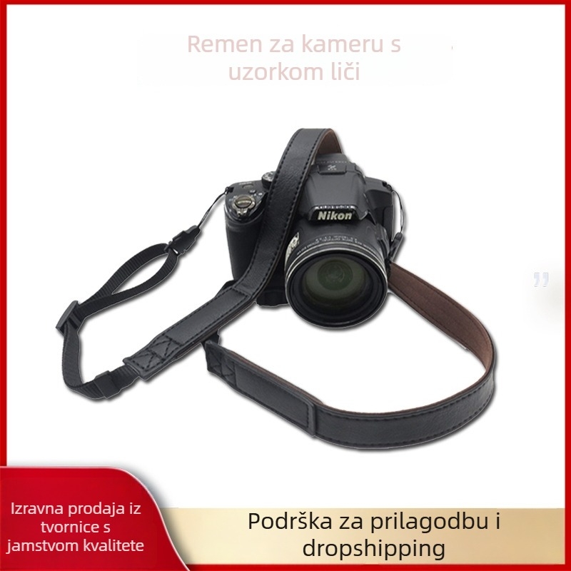 PU remen za fotoaparat, univerzalan, podesiva duljina, nosivost 20 kg, 1 klipsa