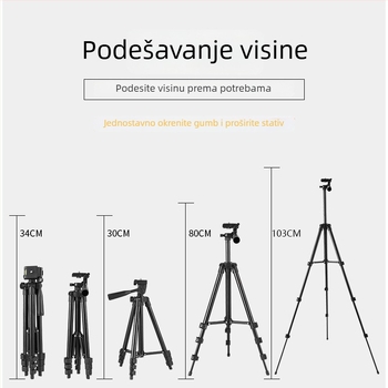 Tronožac za DSLR i pametni telefon s 3D PTZ, aluminijska legura, nosivost 2-5 kg, pločica brzog otpuštanja