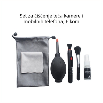 Set za čišćenje sa strujanjem zraka za fotoaparate, LCD zaslone i CCD – prijenosni vodootporni digitalni set za čišćenje (materijal: TPR plastika; OEM obrada)