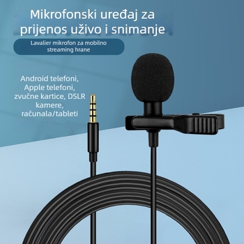Leiz A3 mikrofon za laptop, bežični, raspon 30 Hz–15 kHz, SNR ≥ 60 dB, dimenzije 12×9×3 cm