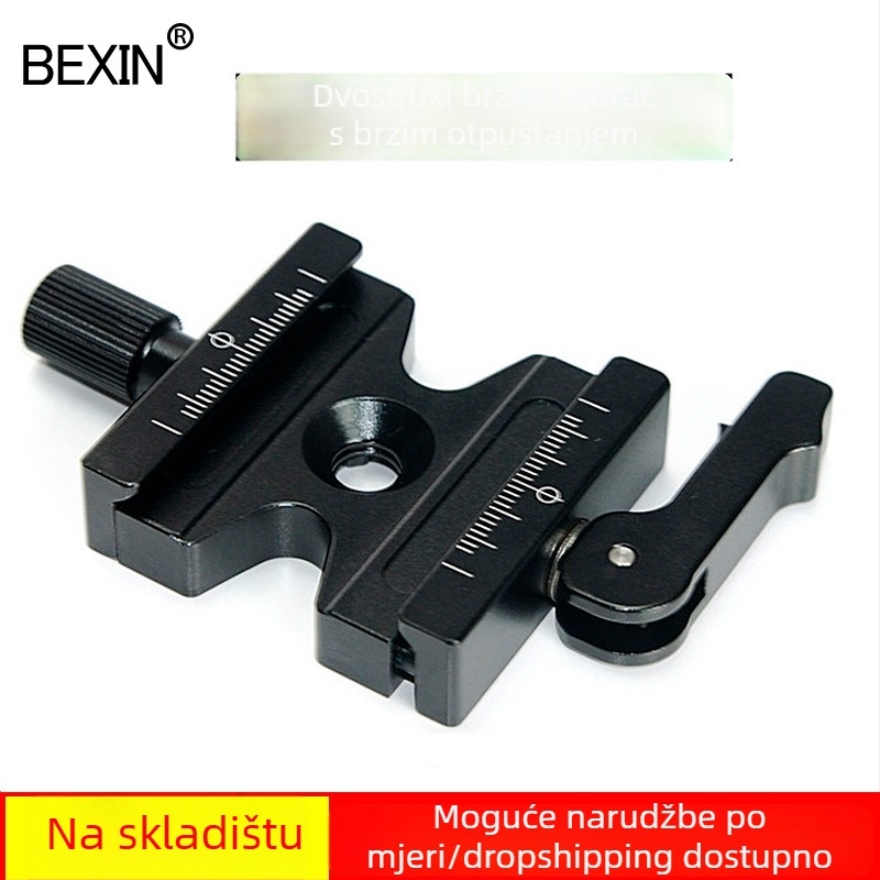 Dvojno zaključavanje držač za kameru na stativu – aluminijska legura, 50×38 mm, 2–5 kg