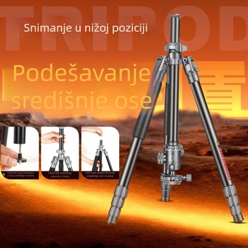 Stativ za kameru Lightweight Era Q725 od aluminijske legure s kugličnom glavom, 4 sekcije, ploča brzog otpuštanja, nosivost 6–10 kg