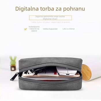 PU kubična torba za pohranu kablova za putovanja — organizira power bank, kablove i sitne dodatke