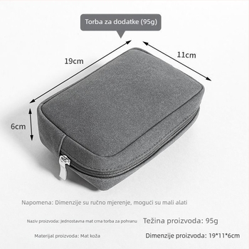 PU kubična torba za pohranu kablova za putovanja — organizira power bank, kablove i sitne dodatke