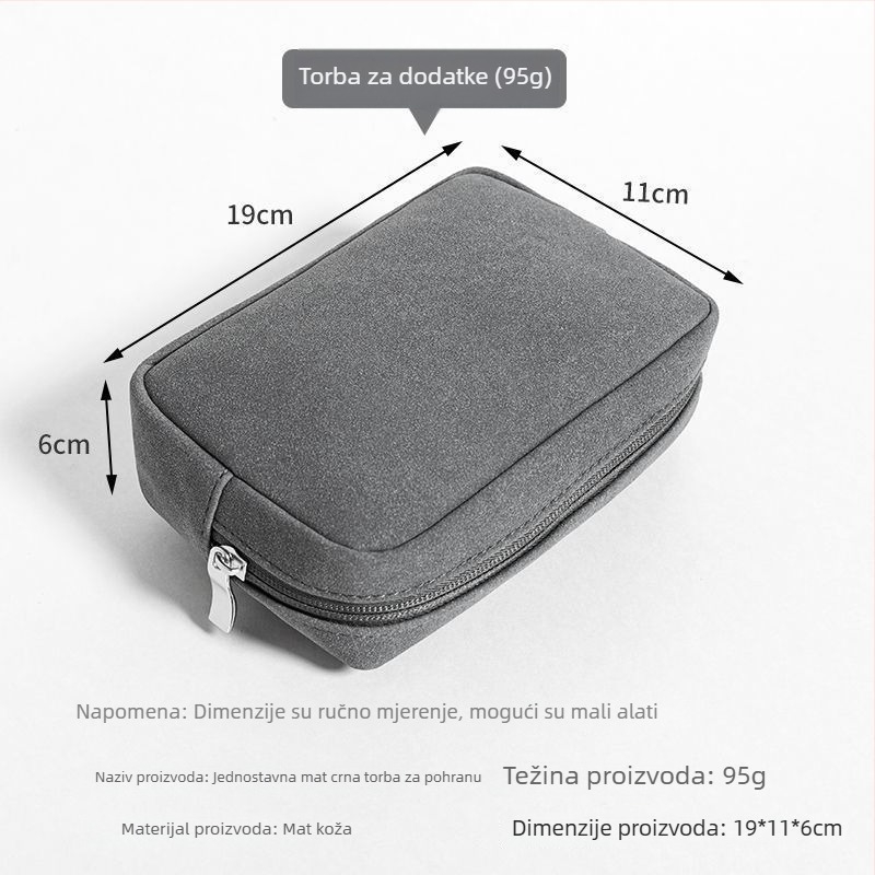PU kubična torba za pohranu kablova za putovanja — organizira power bank, kablove i sitne dodatke