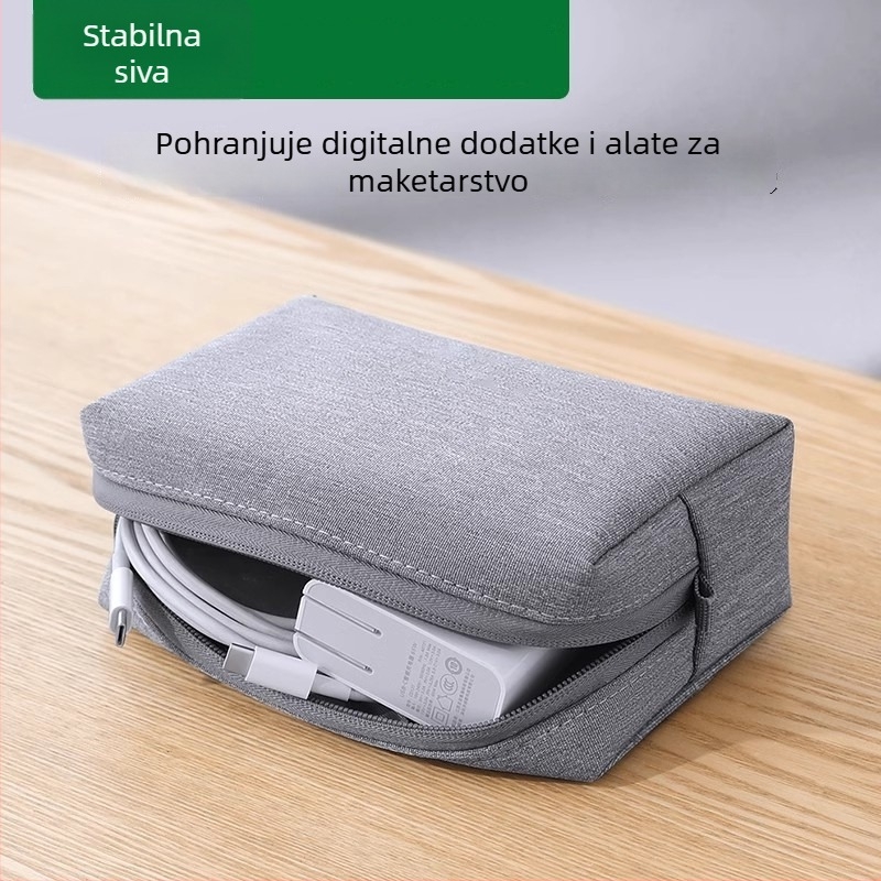 PU kubična torba za pohranu kablova za putovanja — organizira power bank, kablove i sitne dodatke