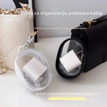 Torba za pohranu kablova s podatkovima, cilindrična PE futrola za organiziranje kablova, pogodna za putovanja, moderni minimalistički stil