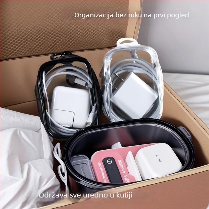 Torba za pohranu kablova podataka – cilindrični PE organizator za putovanja i uredske potrepštine