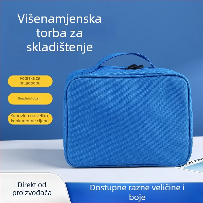 Kockasta izolirana torba za pohranu, od netkanog materijala, prijenosna vodootporna torba za kozmetiku i higijenske potrepštine