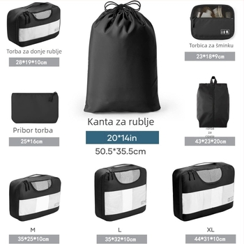 YA-1241 Putni organizator torba, kubni oblik, Oxford platno, višenamjensko skladištenje za odjeću i kozmetiku