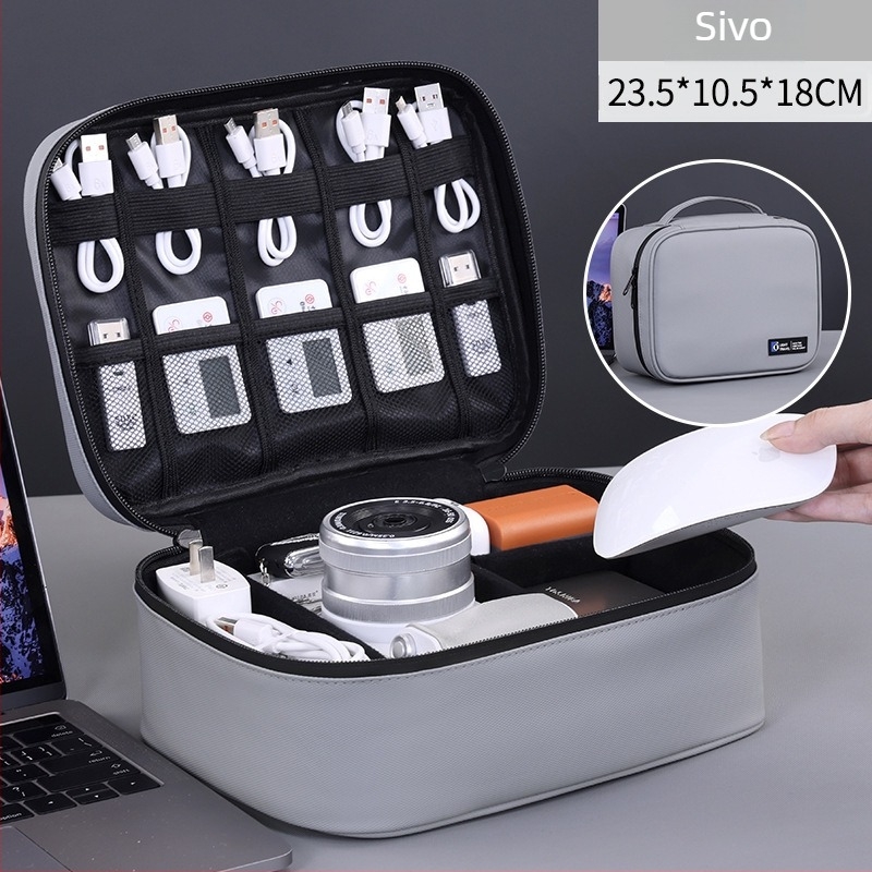 Putna kutija za skladištenje u obliku kocke, PU koža, model 5010, višenamjenski organizator za elektroniku i kozmetiku