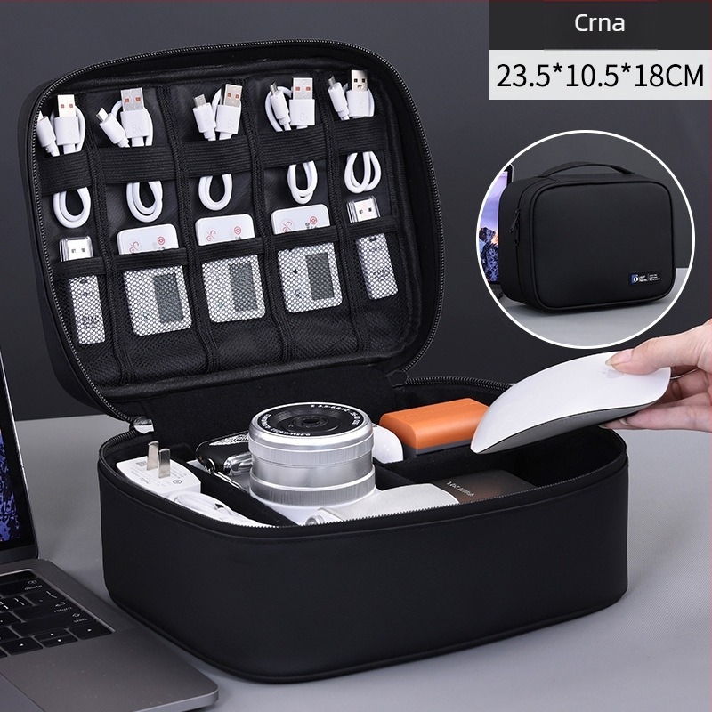 Putna kutija za skladištenje u obliku kocke, PU koža, model 5010, višenamjenski organizator za elektroniku i kozmetiku