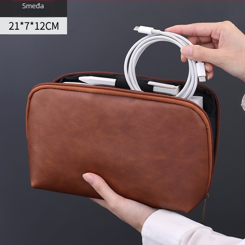 Torba za digitalno skladištenje, PU materijal, vodootporna, oblik ručne torbe, model 5019, putni organizator za kablove, USB‑diskovi i tvrdi diskovi