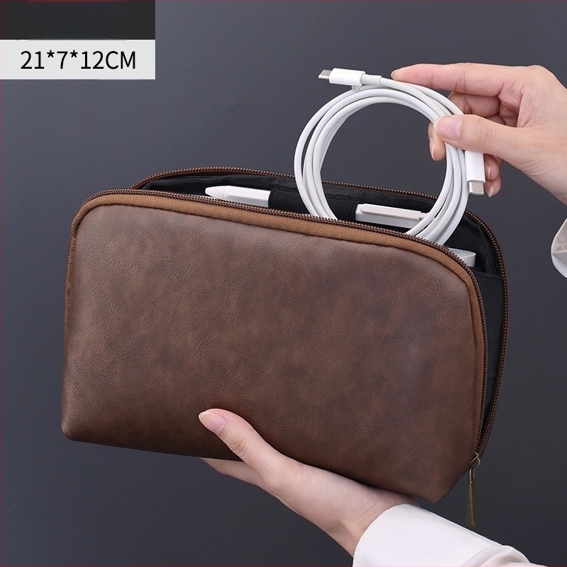 Torba za digitalno skladištenje, PU materijal, vodootporna, oblik ručne torbe, model 5019, putni organizator za kablove, USB‑diskovi i tvrdi diskovi