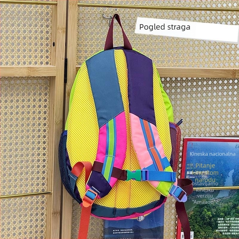 Unisex ruksak za putovanje i slobodno vrijeme – vodootporan najlon, kapacitet ispod 20 L, model s usklađenim bojama, podstava od poliestera, zakrivljene naramenice