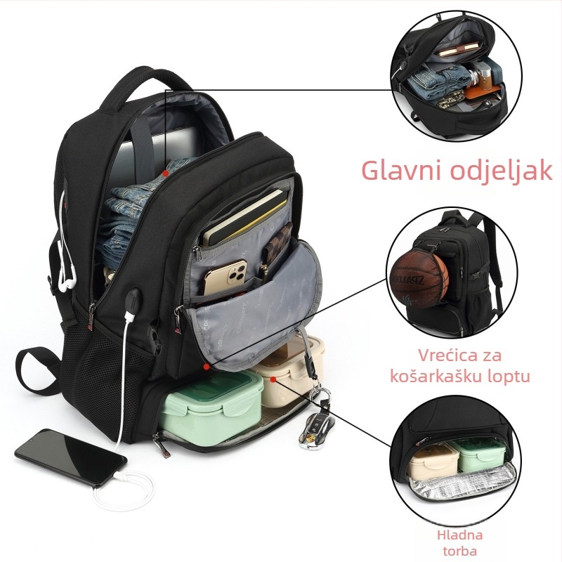 Vodootporni planinarski ruksak za putovanje, odjeljak suho/mokro, prozračne naramenice, kapacitet 20–35 L