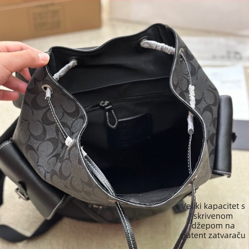 Muški konvertibilni ruksak, koža prvog sloja teleće, kapacitet 20–35 L, kompatibilan s 13-inčnim prijenosnikom, kaiševi s zračnom podrškom