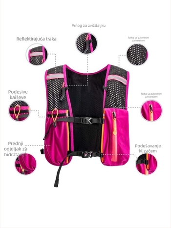 Hidratacijski ruksak za vanjske sportove, lagani poliester, zakrivljeni kaiševi, unisex, za planinarenje, biciklizam i kampiranje